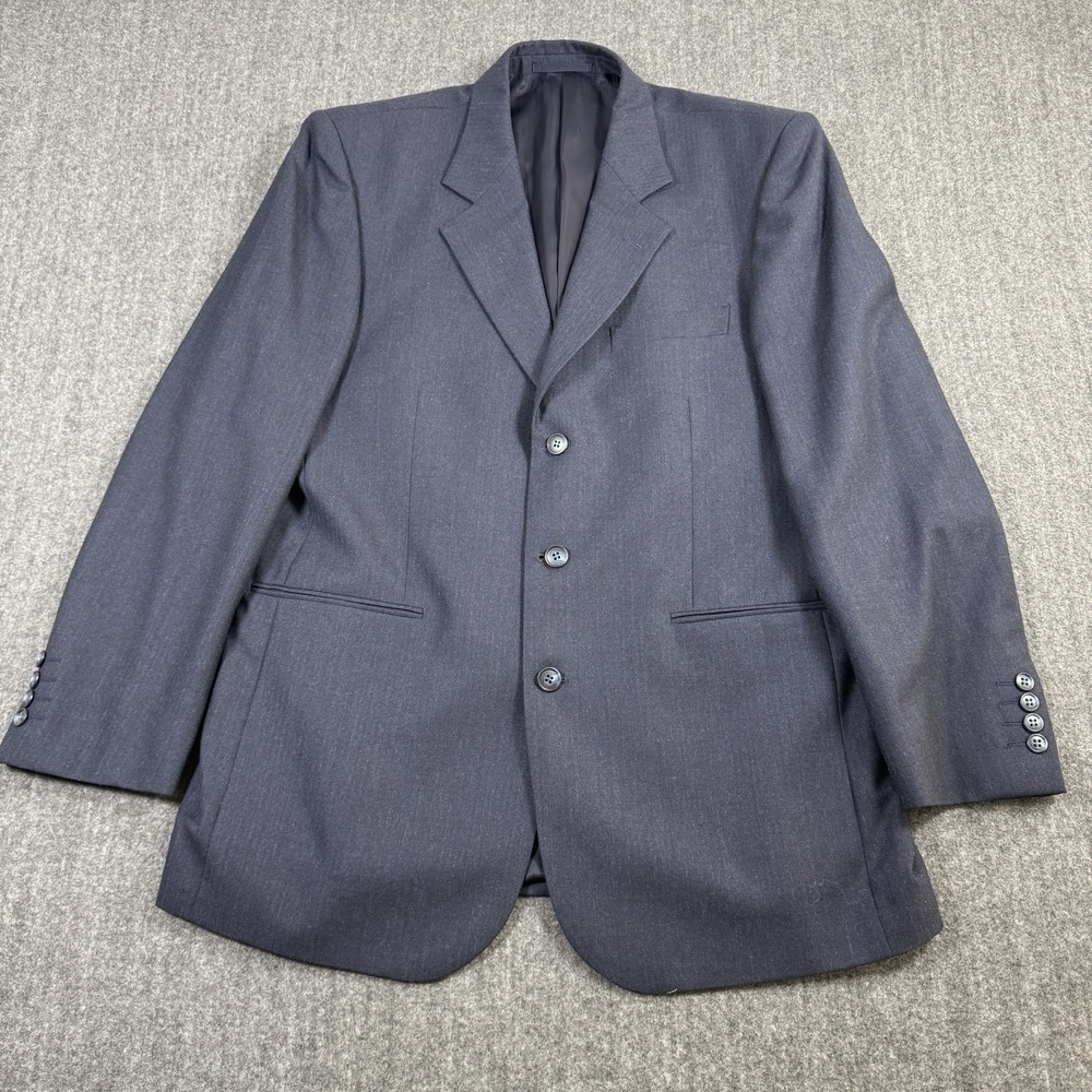 Aquascutum London Blazer Mens 42 Wool Cashmere Giovanni Tonella Navy 3 Button